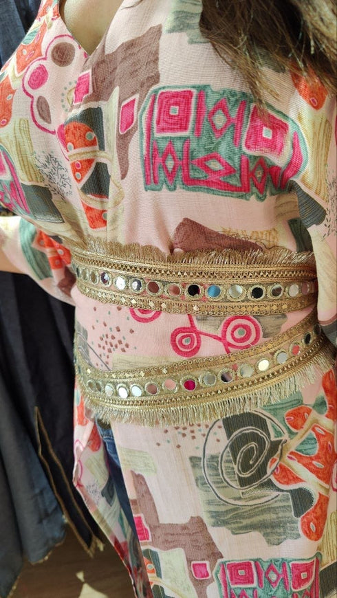 Pink Kaftan With Belt