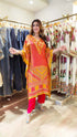 Red Orange Kaftan With Pants