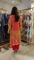 Red Orange Kaftan With Pants