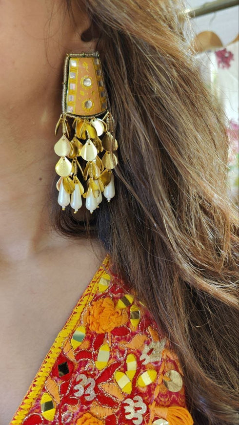 Red Orange Kaftan With Pants