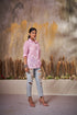 Pink Hand Embroidered Lucknowi Shirt