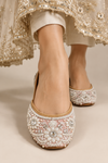 Pearl & Mirror Work Embroidered Pure Leather Juttis