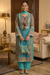 Blue 4 Piece Kurta Set with Potli