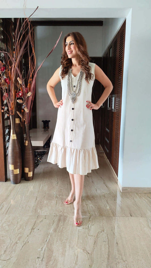 White Black Dress with Shrug