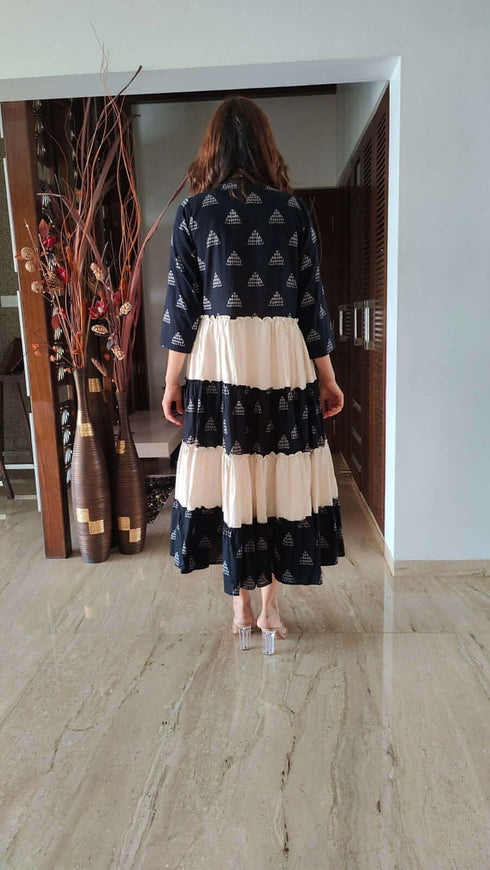 White Black Dress with Shrug