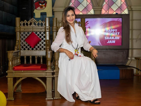 White Drape Dress with Scarf