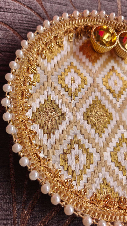 White Gold Pooja Thali - Accessory