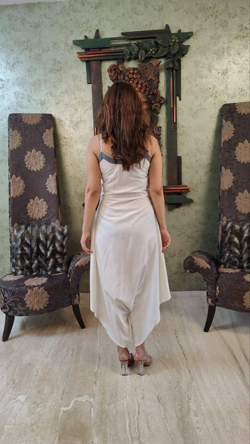 White Jumpsuit with Denim Jacket