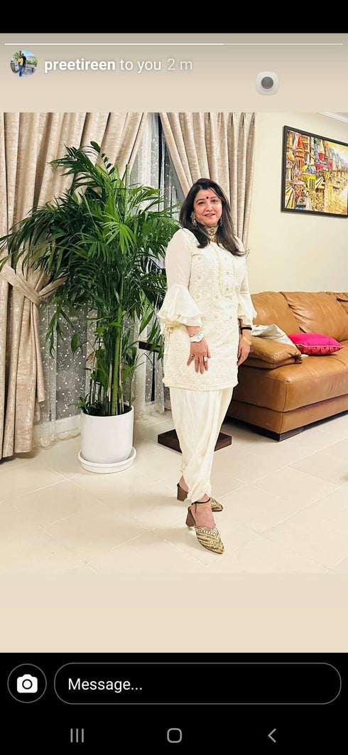 White Lucknowi Set