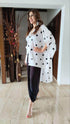 White Polka Dot Shirt With Black Dhoti