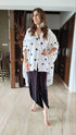 White Polka Dot Shirt With Black Dhoti