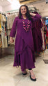 Wine Purple Drape Dress With Necklace