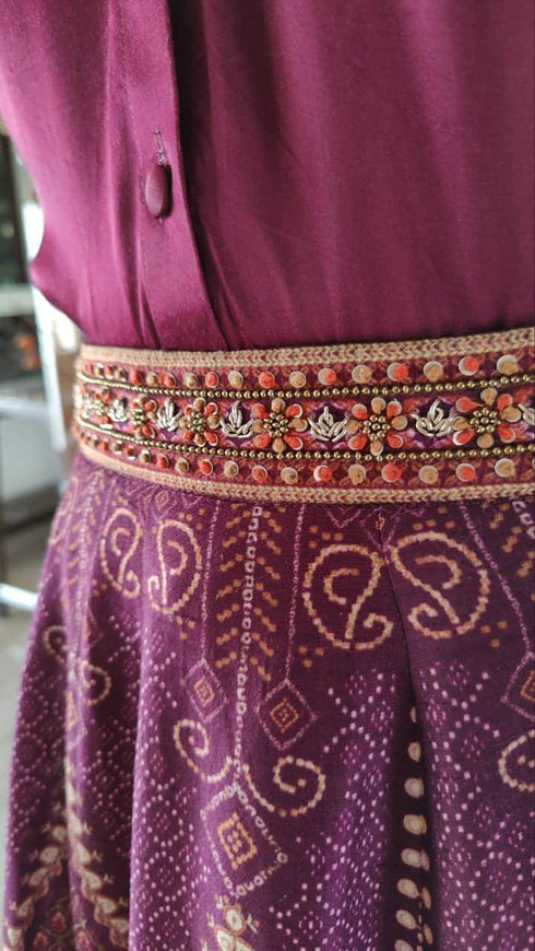 Wine Purple Shirt Lehenga Set
