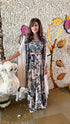 (@Yasmin Karachiwala) Creamy Charcoal Drape 3 Piece Set