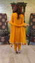 Yellow Anarkali Dhoti Set