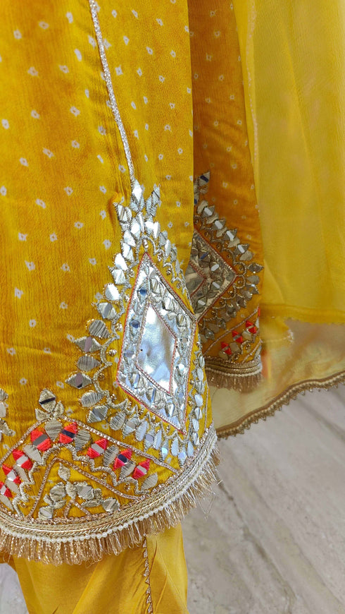 Yellow Anarkali Dhoti Set