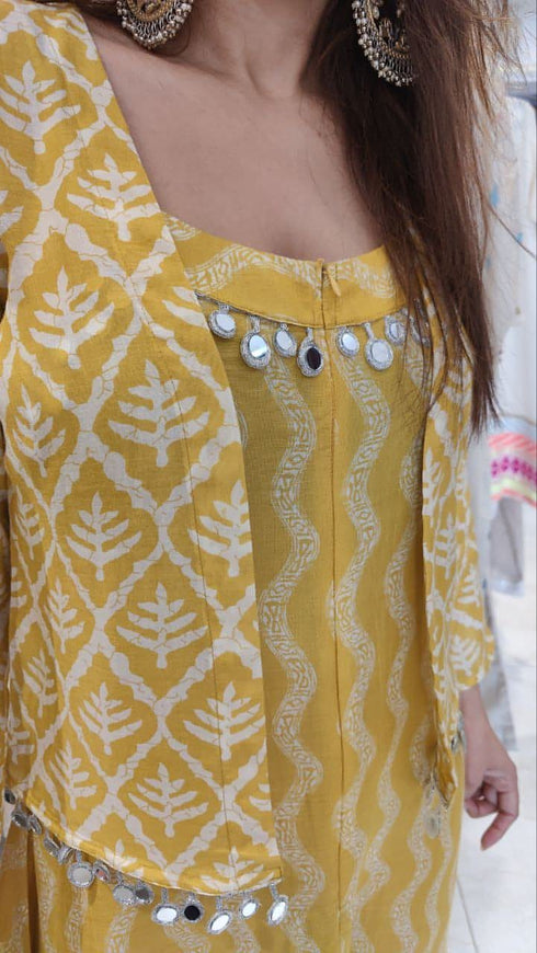 Yellow Jumpsuit Jacket Set