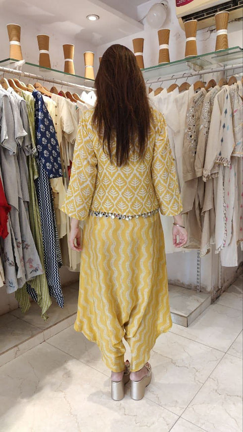 Yellow Jumpsuit Jacket Set