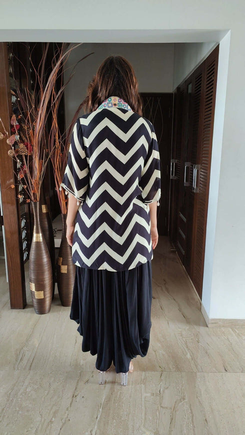 Zebra Black Shell Mirror Coord Set - Three Piece Set