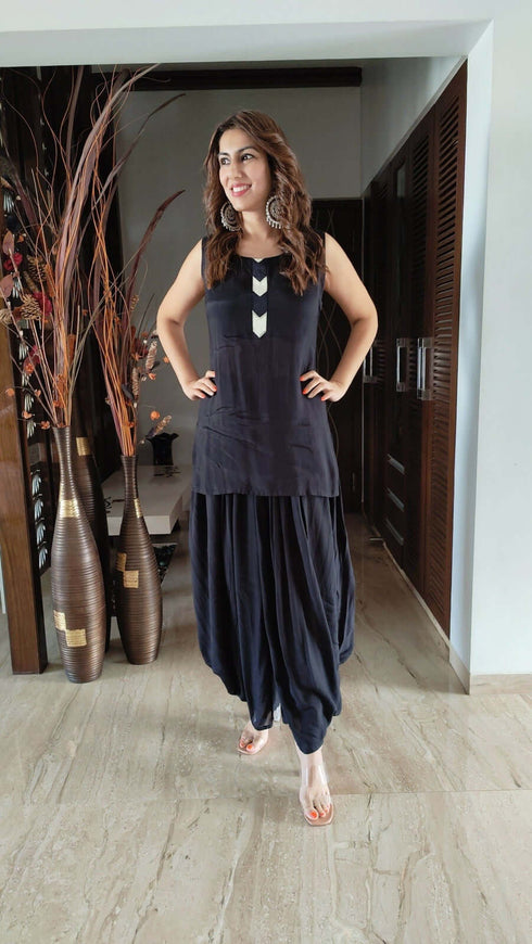 Zebra Black Shell Mirror Coord Set - Three Piece Set