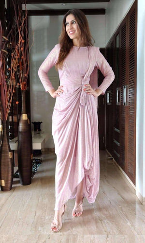 Baby Pink Drape Dress