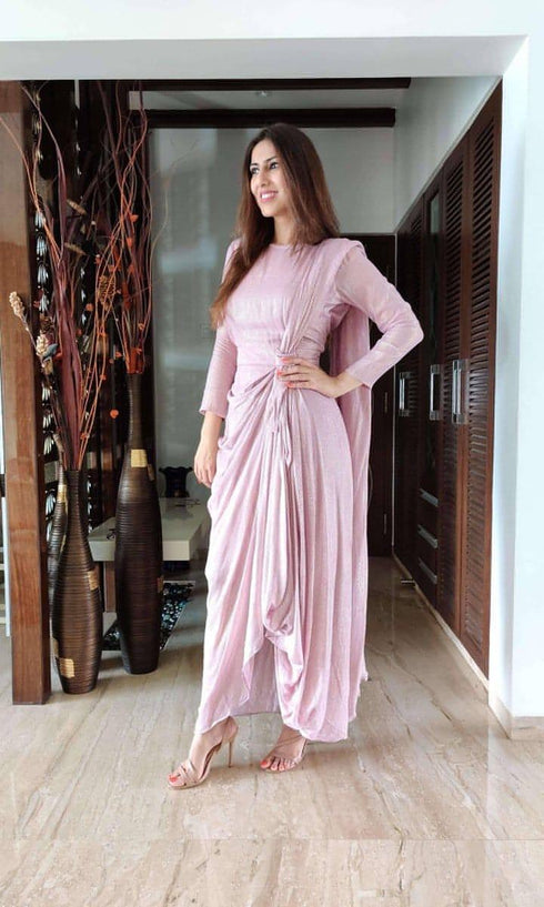 Baby Pink Drape Dress