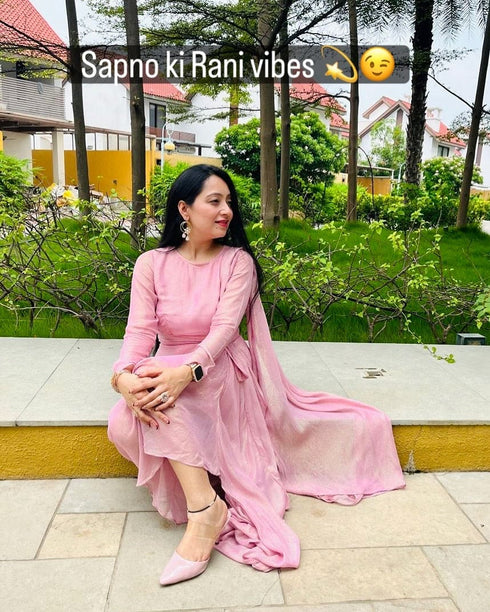 Baby Pink Drape Dress - view 8