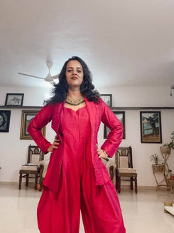 Beetroot Pink Jumpsuit with Jacket