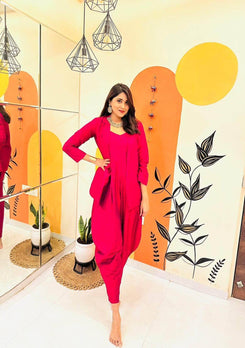 Beetroot Pink Jumpsuit with Jacket
