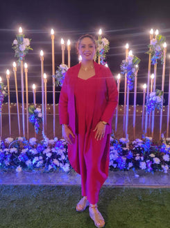 Beetroot Pink Jumpsuit with Jacket