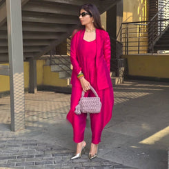 Beetroot Pink Jumpsuit with Jacket - view 44