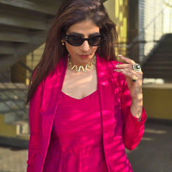 Beetroot Pink Jumpsuit with Jacket - view 45