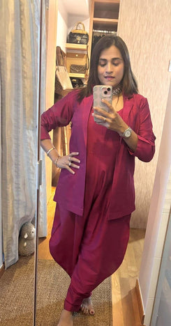 Beetroot Pink Jumpsuit with Jacket - view 47