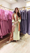 Beige Brown Zipper Dress with Designer Jacket - view 2