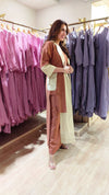 Beige Brown Zipper Dress with Designer Jacket - view 4