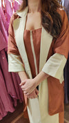 Beige Brown Zipper Dress with Designer Jacket - view 6
