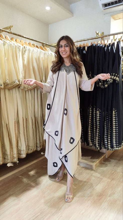 Beige Butterfly Dress - view 6