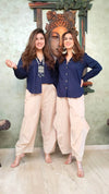 Beige Flared Pants with Not Abla Nari Shirt