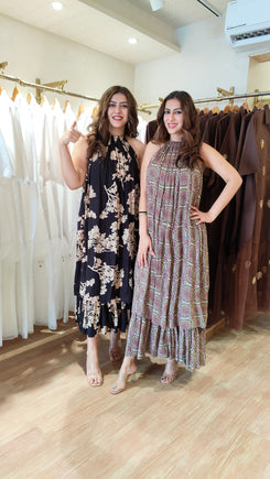 Beige Multicolor Layered Maxi Dress - view 2