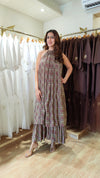 Beige Multicolor Layered Maxi Dress - view 3