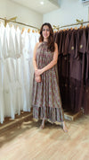 Beige Multicolor Layered Maxi Dress - view 4