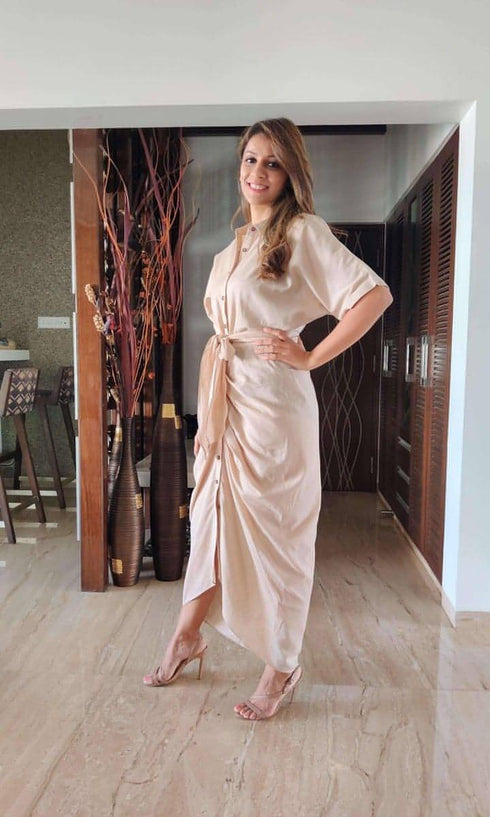 Beige Shirt Gown