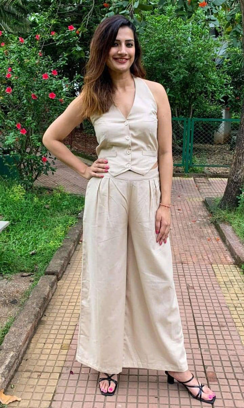 Beige Waistcoat Set
