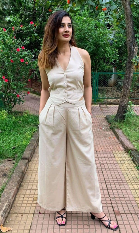 Beige Waistcoat Set