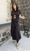Black 3 Piece Coord Set - Neckpiece included