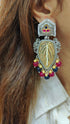 Black And Red Leaf Earring - view 3