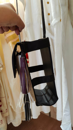 Black And White Card Farshi Salwar without Sling Bag - view 10