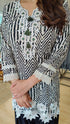 Black And White Foral Embroidered Farshi Set - view 2