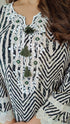Black And White Foral Embroidered Farshi Set - view 6