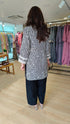 Black And White Foral Embroidered Farshi Set - view 8